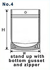 Stand up with bottom gusset and Zipper